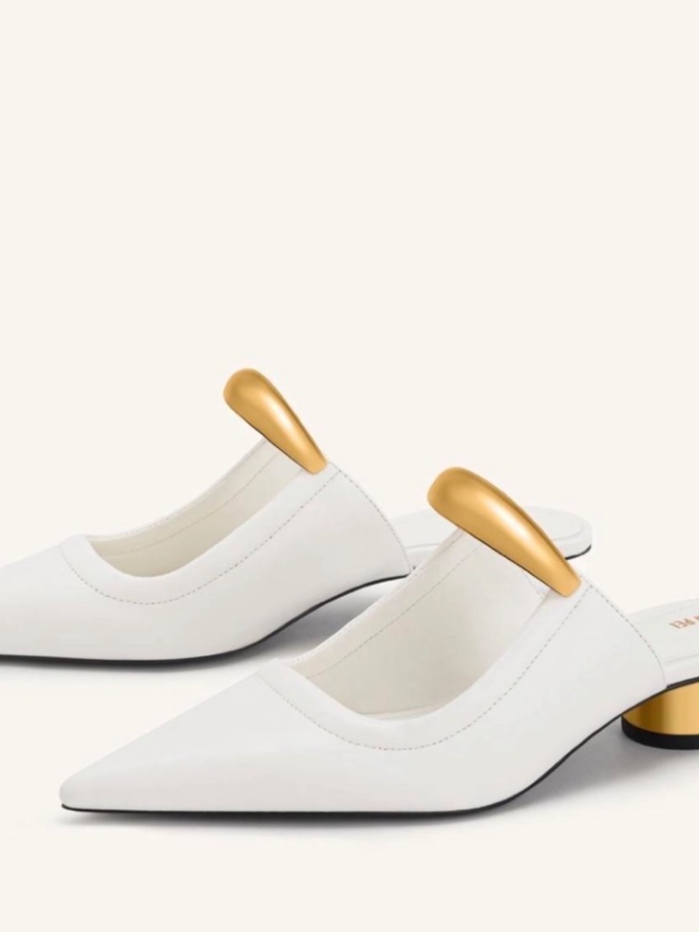 White & cream mules